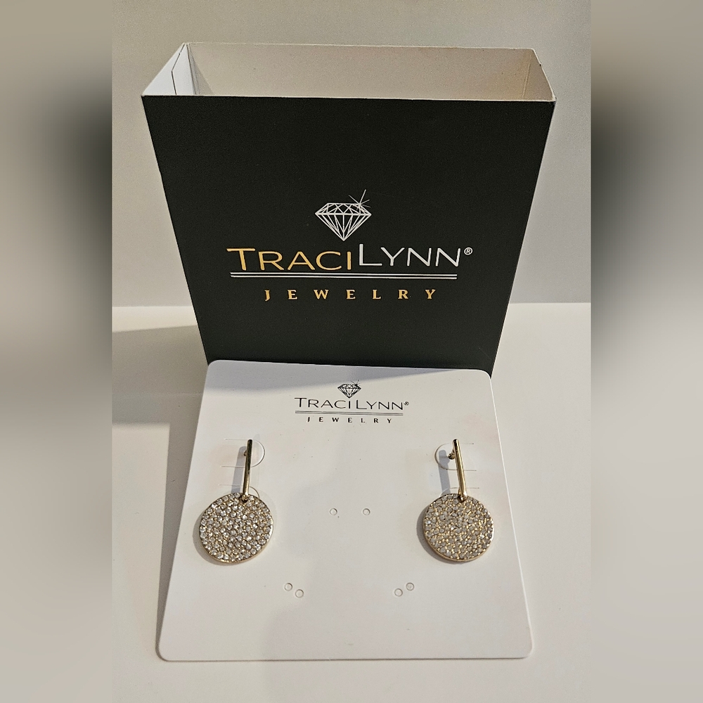 Traci Lynn Sparkling Gold and Silver Earrings